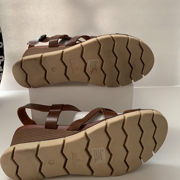 Mia girl Crisscross strap Wedge Sandals Brown 7.5,8,8.5,9.5 - Picture 9 of 12